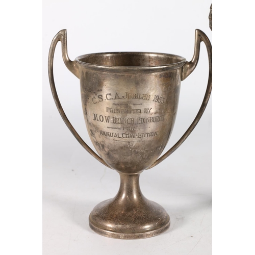 55 - Silver prize cup 'The Jack Christie Trophy presented to M of P B and W Bowling Club Nov 1967' by Wil... 