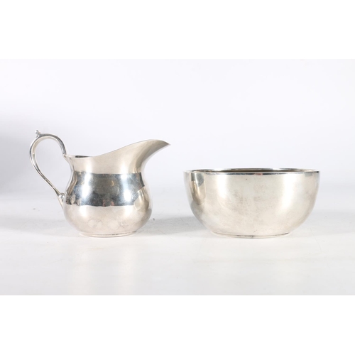 58 - Art Deco period silver sugar bowl and cream jug by Edward Barnard & Sons Ltd, London 1933, 190g