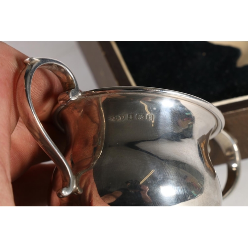 59 - Art Deco period silver sugar bowl and cream jug by John Grinsell & Sons, Birmingham 1932, 155g, ... 