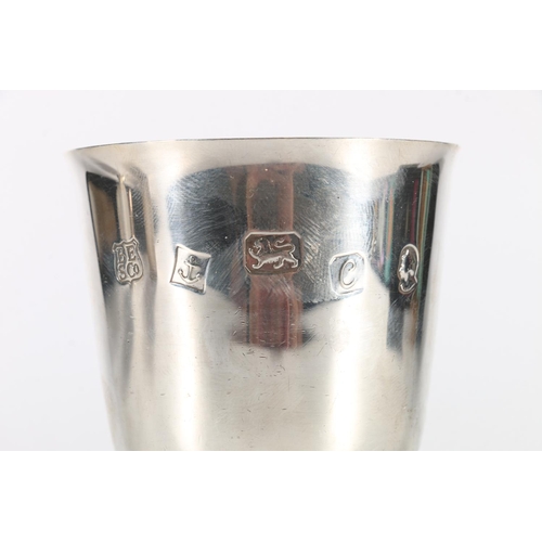 62 - Contemporary silver goblet chalice cup by Barker Ellis Silver Co, Birmingham 1977 with Jubilee mark,... 