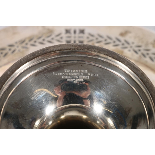 67 - Tiffany & Co. silver tazza with pierced edge, 22cm diameter, 432g.