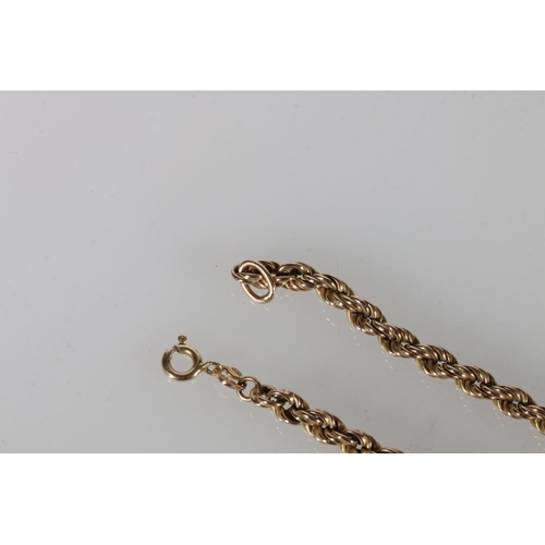 245 - Italian 9ct yellow rope twist neck chain, stamped 'Star 37 AR' for Galgani Alberto of Arezzo, 15g.