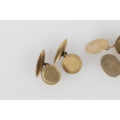 95 - Three pairs of 9ct gold cufflinks, 14.5g gross.