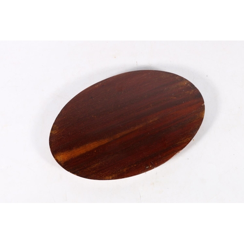 130A - Oval Edwardian inlaid gallery tray, 29 x 20cm.