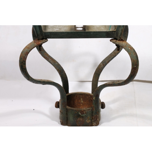 135A - Victorian copper and glazed street lamp, 105cm.