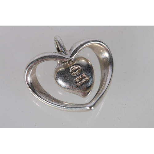 175A - Georg Jensen Danish silver heart pendant, 2cm.