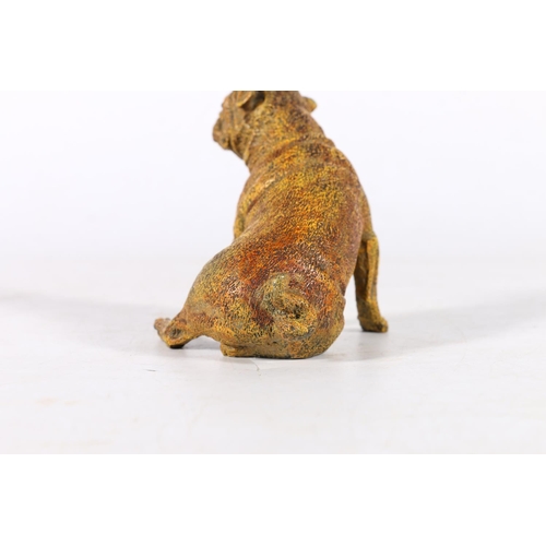 180A - 19th century cold painted bronze dog, in the manner of Bergman, 9cm.