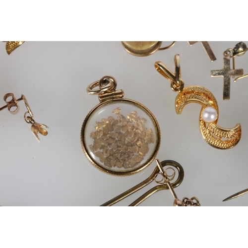 365A - Victorian, and later, yellow metal and gold plated jewellery to include a 9ct gold bar brooch set wi... 