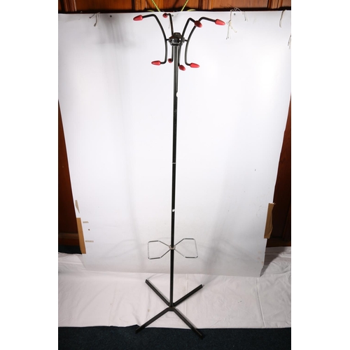 430A - Two 1970s post-modern items comprising a coat stand with Sputnik detail hooks, 160cm high, and a rec... 