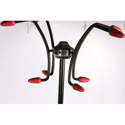 430A - Two 1970s post-modern items comprising a coat stand with Sputnik detail hooks, 160cm high, and a rec... 