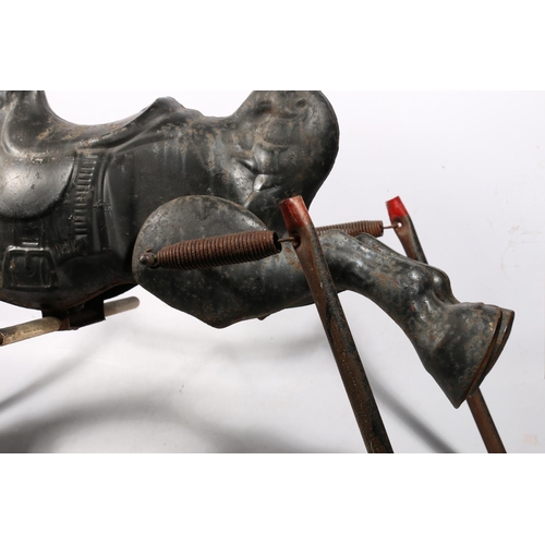 435A - 1950s metal rocking horse, 90cm.