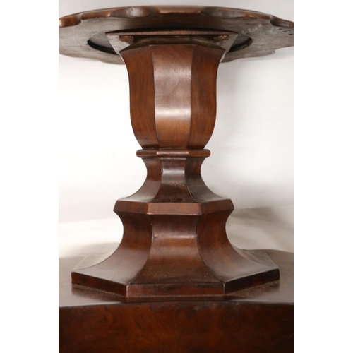 455A - William IV flame mahogany converted urn stand/occasional table, with satinwood stringing, 43 x 72 x ... 