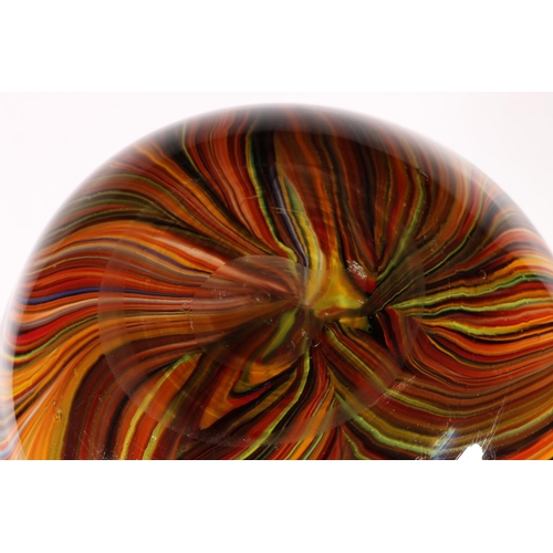 575A - Murano glass candy striped bowl, 10 x 25cm.