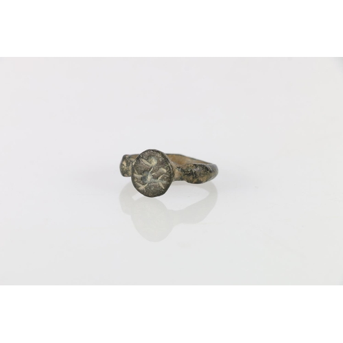 610A - Bronze Viking ring, size P.