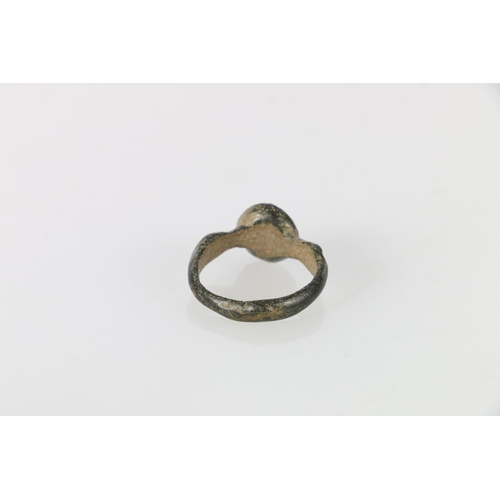 610A - Bronze Viking ring, size P.