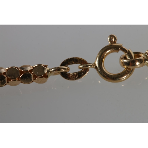 123 - 18ct gold faceted link neck chain, the ring and closure stamped '750', the ring also stamped '14 AR ... 