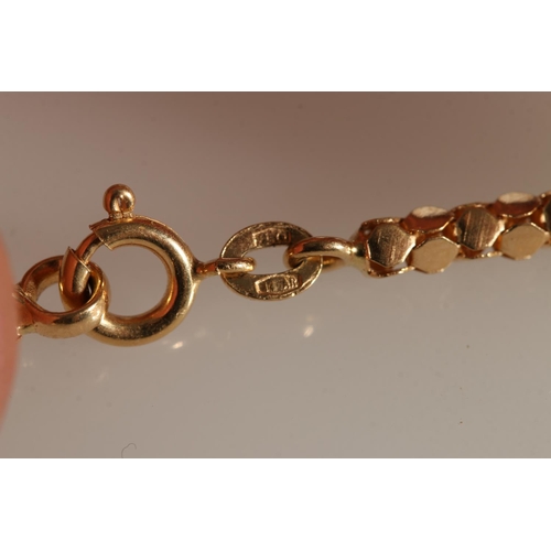 123 - 18ct gold faceted link neck chain, the ring and closure stamped '750', the ring also stamped '14 AR ... 