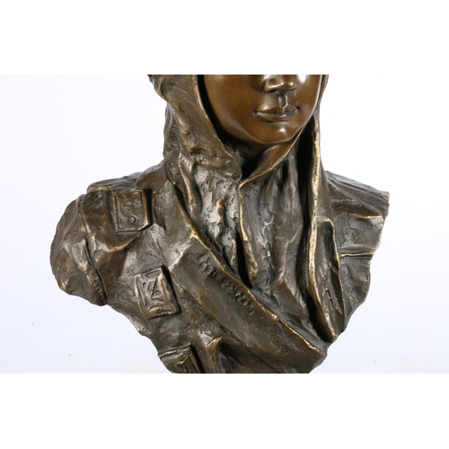 367 - After Emmanuel Villanis (1858-1914), bronze bust 