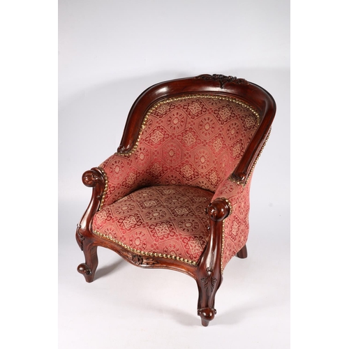 705 - Victorian style upholstered child's chair, 48 x 38 x 40cm.