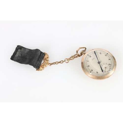 115 - Listers Rolex gold-plated keyless open-faced pocket watch, the silvered dial with Arabic numerals an... 