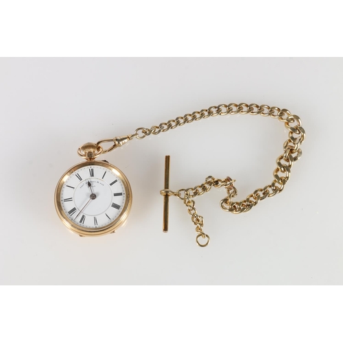 118 - 18ct gold open-faced keyless pocket watch by Thomas Russell and Sons of Church Street Liverpool, the... 