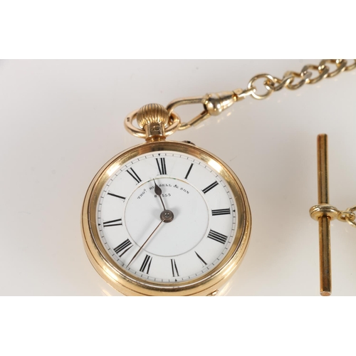 118 - 18ct gold open-faced keyless pocket watch by Thomas Russell and Sons of Church Street Liverpool, the... 