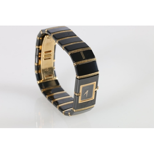 219 - Ladies 18ct gold plated steel Rado wristwatch.