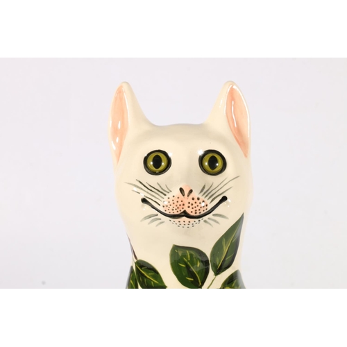 477 - Griselda Hill Pottery, a large Wemyss style Galle type cat model decorated in the cherry pattern, si... 