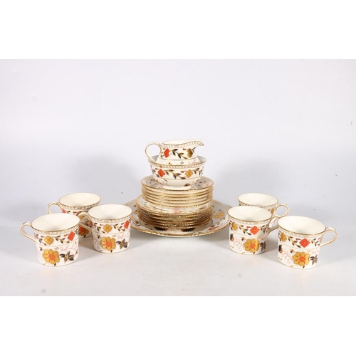 512 - Royal Crown Derby bone china twenty-one piece tea set decorated in the Imari palete, pattern number ... 