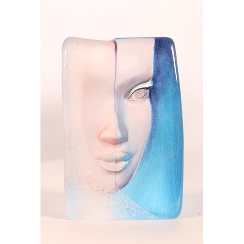 442 - Mats Jonasson of Maleras Sweden, a Swedish art glass face design paperweight, number 65117 titled 'M... 