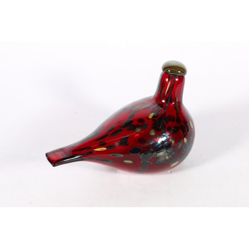 451 - Art Glass bird by O Toikka, signed to base, 12cm.