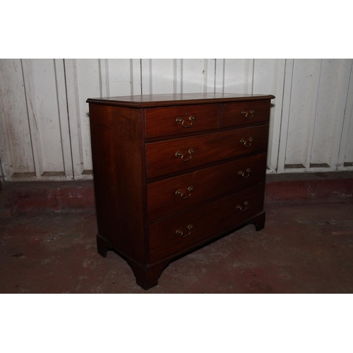 670 - 19th century mahogany chest of drawers, the rectangular top with moulded edge, over two short and th... 