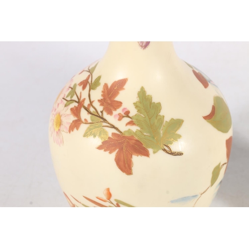 508 - Royal Worcester blush ivory porcelain ewer with gilt faux bamboo handle, 21cm tall, and another, pat... 