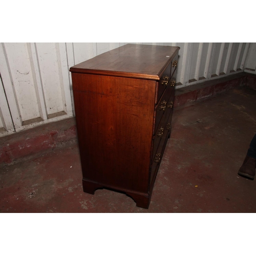 670 - 19th century mahogany chest of drawers, the rectangular top with moulded edge, over two short and th... 