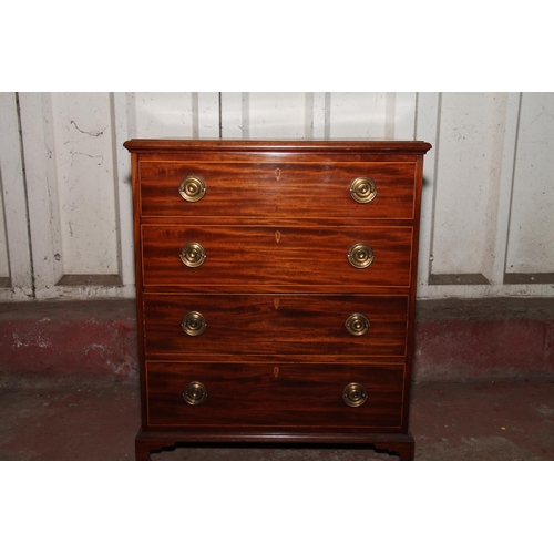 679 - 19th century mahogany commode, the hinged top over dummy drawers, and vacant interior, on bracket fe... 