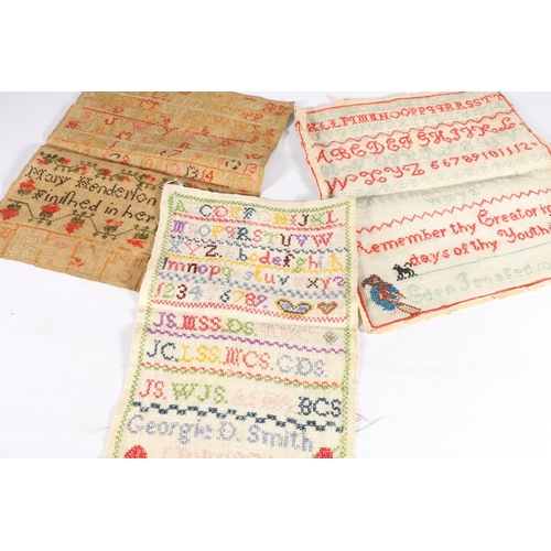 419 - Group of three samplers, two Victorian and one later, largest 30 x 24 cm.