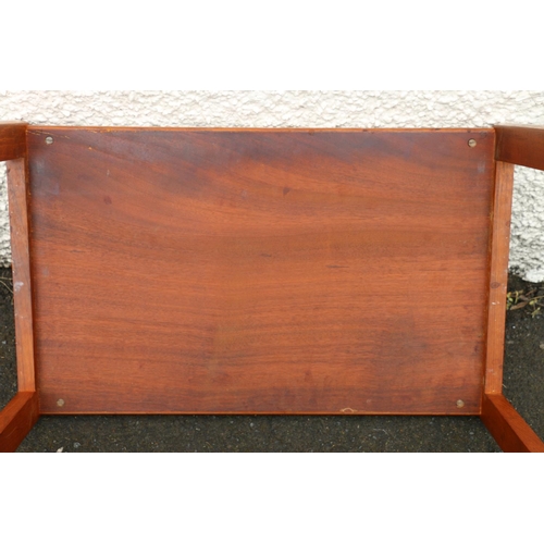 609 - Mid-20th century style teak nest of three tables, largest 59 x 37 x 43cm.