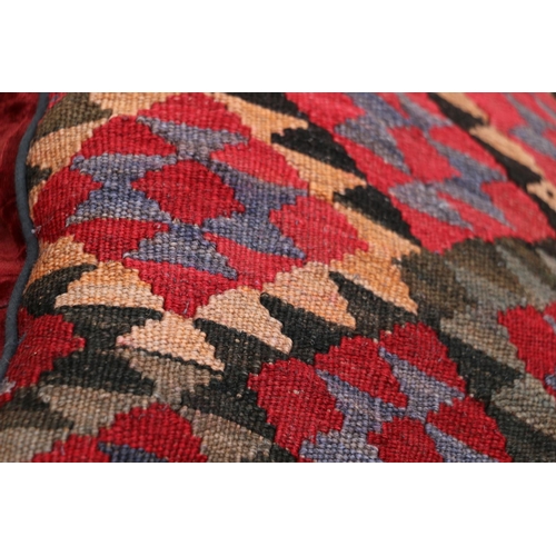 644 - Group of 5 vintage kilim and velvet cushions, 45 x 45cm