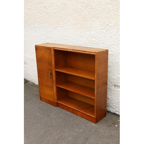 601A - Sycamore style bookcase in the manner of Heals of London. 