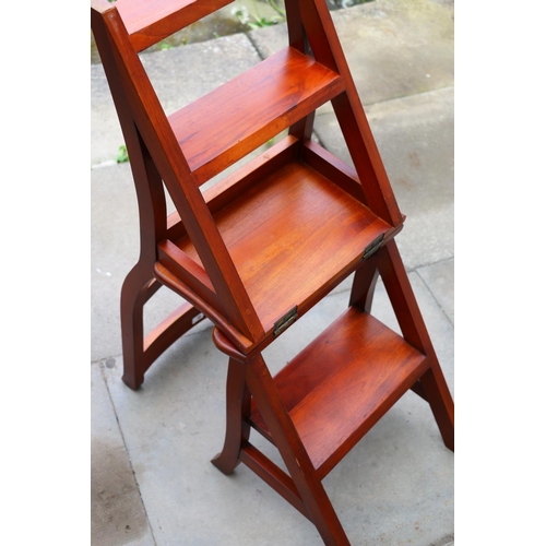 649 - Metamorphic library chair, 88 x 43 x 35cm.