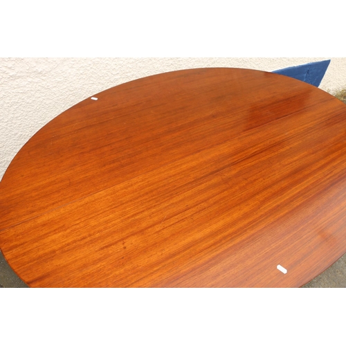 601H - Grieves & Thomas teak oval extending dining table.