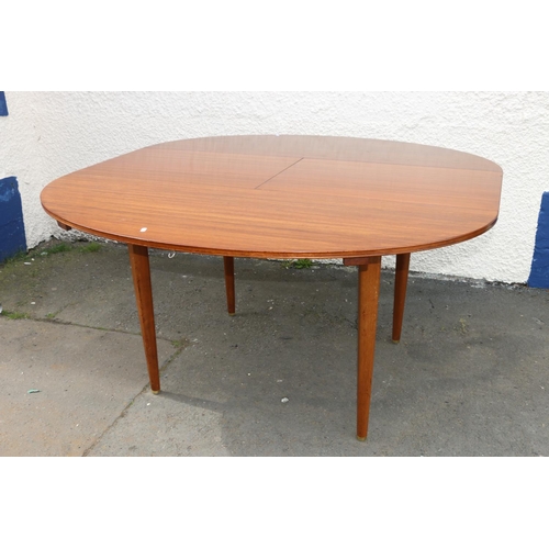 601H - Grieves & Thomas teak oval extending dining table.