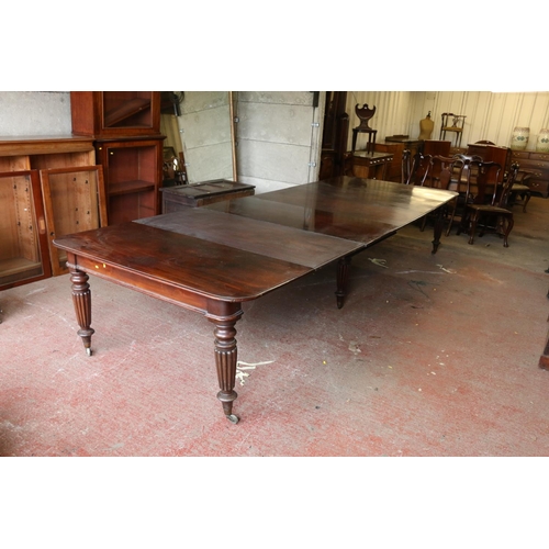 658 - Early 20th century mahogany D end dining table by Wyllie & Lochhead, raised on carved cabriole s... 