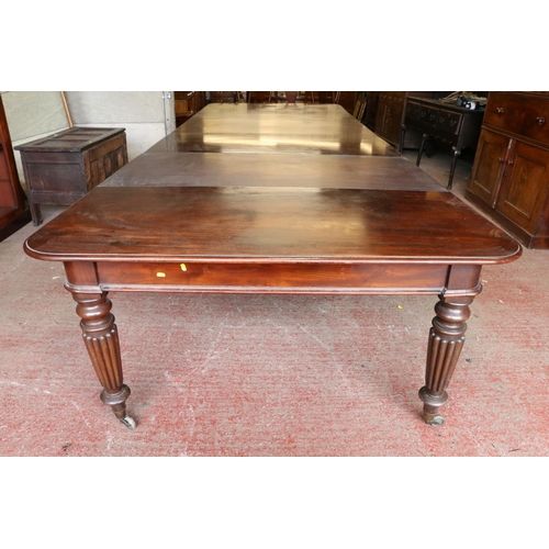 658 - Early 20th century mahogany D end dining table by Wyllie & Lochhead, raised on carved cabriole s... 