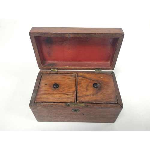 154 - Victorian walnut marquetry domed tea caddy, 15cm x 25cm x 14cm, with a Victorian rosewood sewing box... 