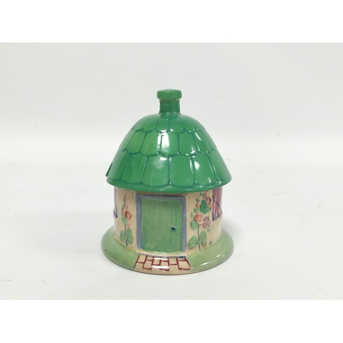 250 - Clarice Cliff (1899-1972) Bizarre Autumn Crocus honey pot with cover, back stamp to underside, appro... 