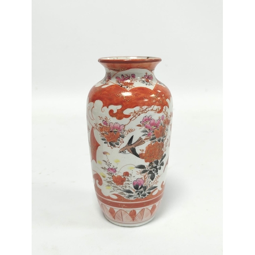 VintageJapanese good Meiji Period Kutani Porcelain Bottle Vase