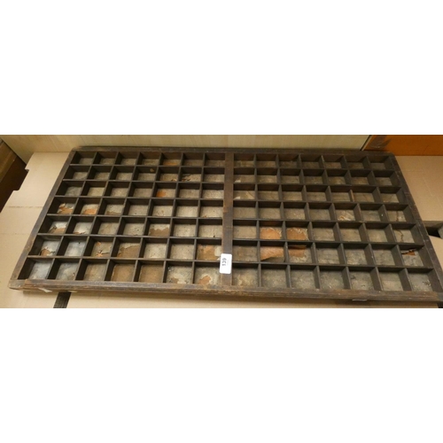 139 - Antique printing block drawer tray.