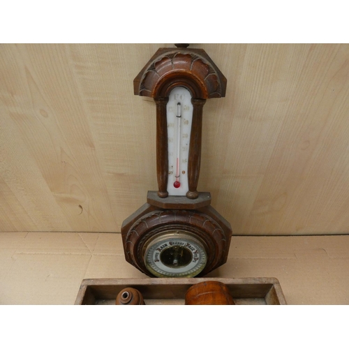 162 - Housemaids tray, a barometer etc.