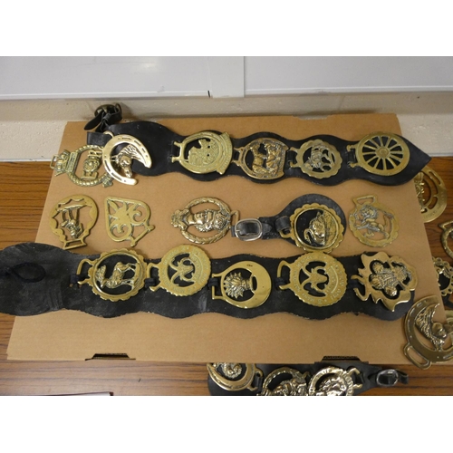 169 - Collection of antique and later horse brasses.
